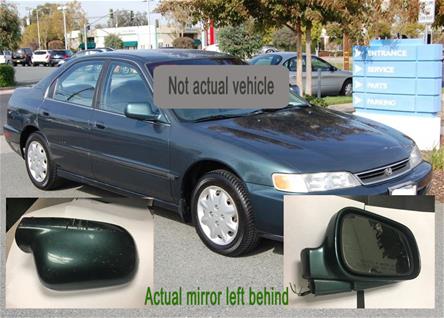 Green Honda Accord Green Honda Accord from hit-and-run scene