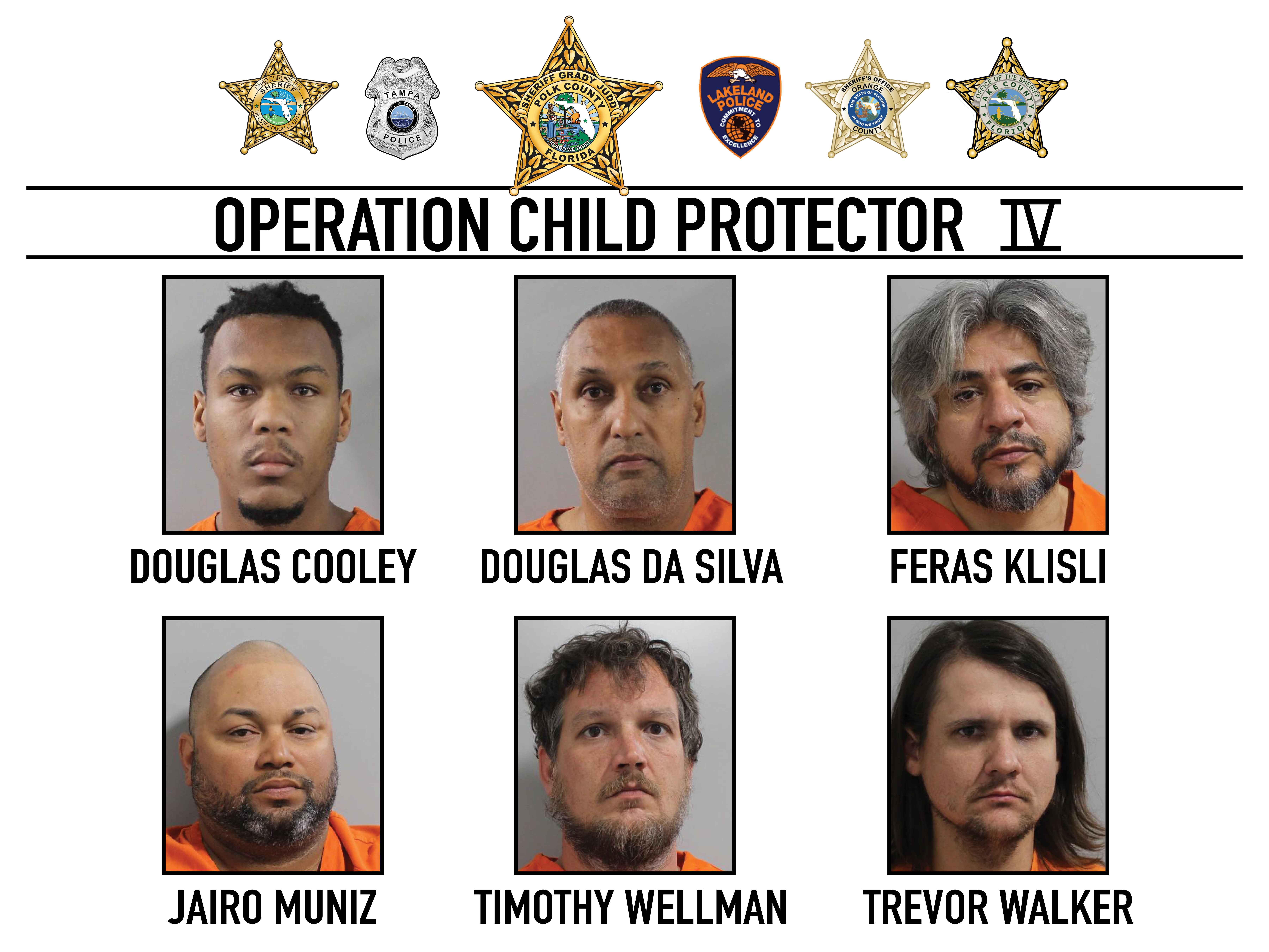 Six suspects arrested during Operation Child Protector IV focusing on  online solicitation of minors